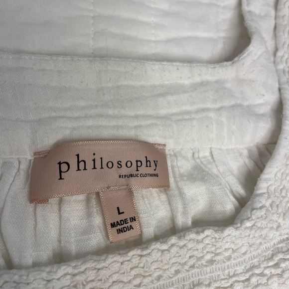 Philosophy White Peasant Top Size Large - Picture 10 of 12